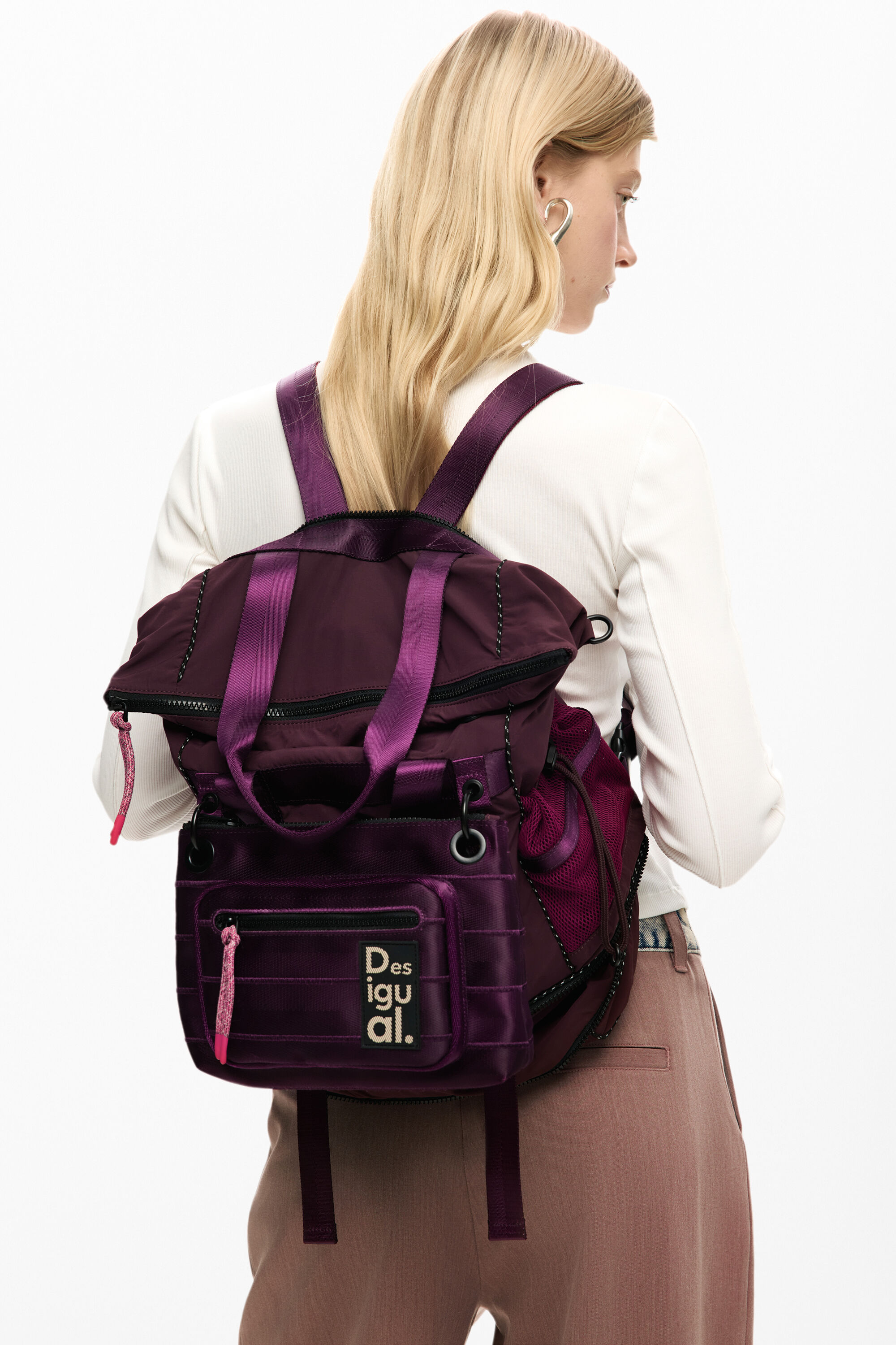 Large multiposition voyager backpack red women's accessories I