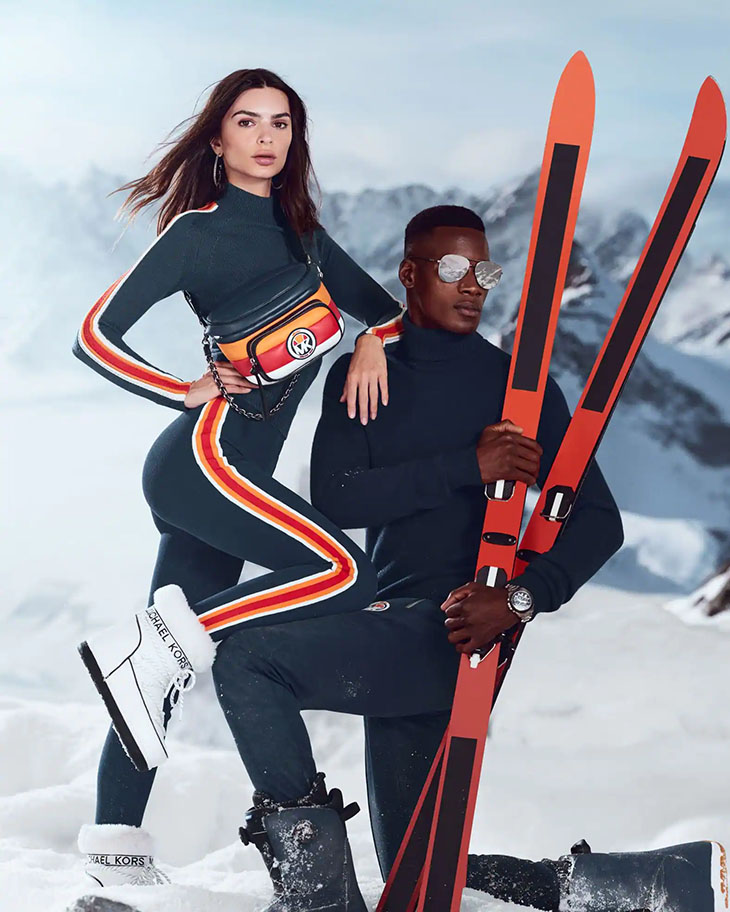 Emily Ratajkowski & David Agbodji Model Michael Kors x Ellesse