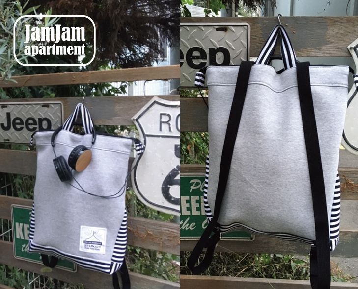 jam jam apartment☆さんかくマチのトートリュック(型紙／仕様書あり