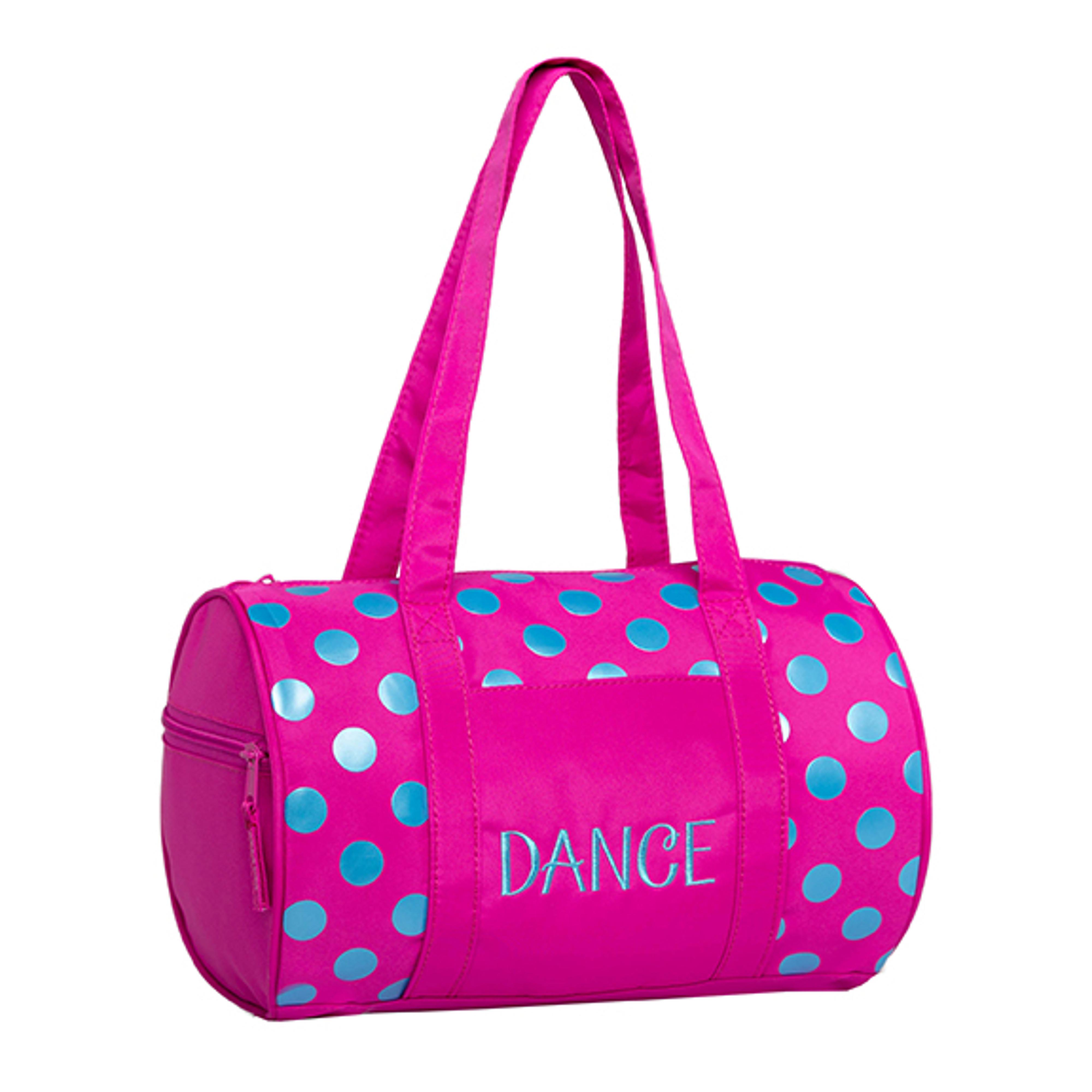 Horizon Dance Pink with Blue Polka Dots Duffle Bag H1049 : Dance