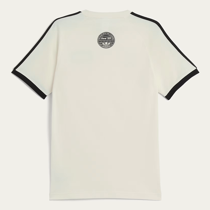 Oasis x Adidas Cream T-Shirt – 3-Stripes 2025 Tour Edition