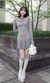 ポイントチェックニットミニワンピース – Darich (ダーリッチ)