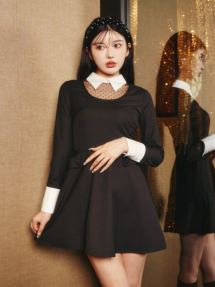 新品タグ付き ダーリッチ シャツドッキングニットミニワンピース FL