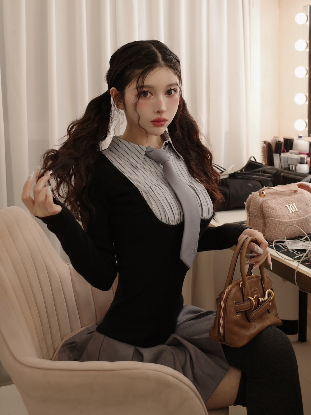 シャツドッキングニットミニワンピース – Darich (ダーリッチ)