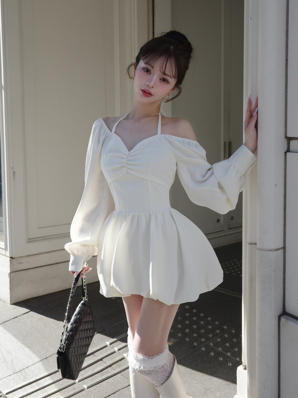 ウエストコルセットバルーンミニワンピース – Darich (ダーリッチ)