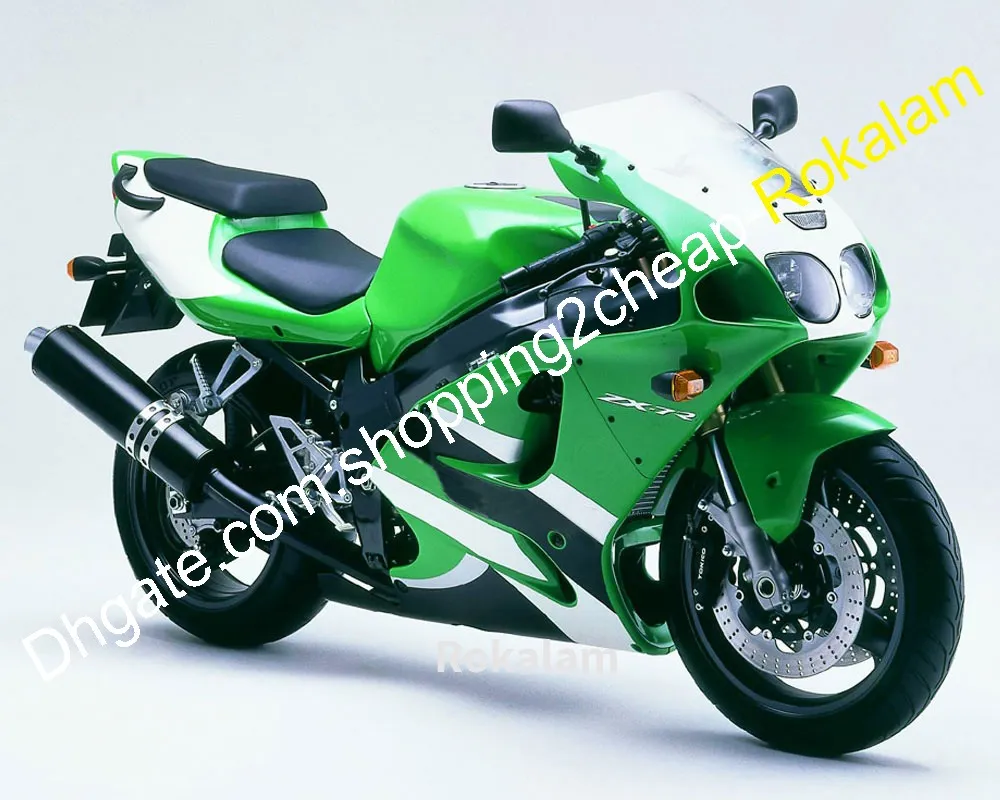 Kawasaki ZX 7R フェアリング キット 1996 2003 グリーン ブラック ABS
