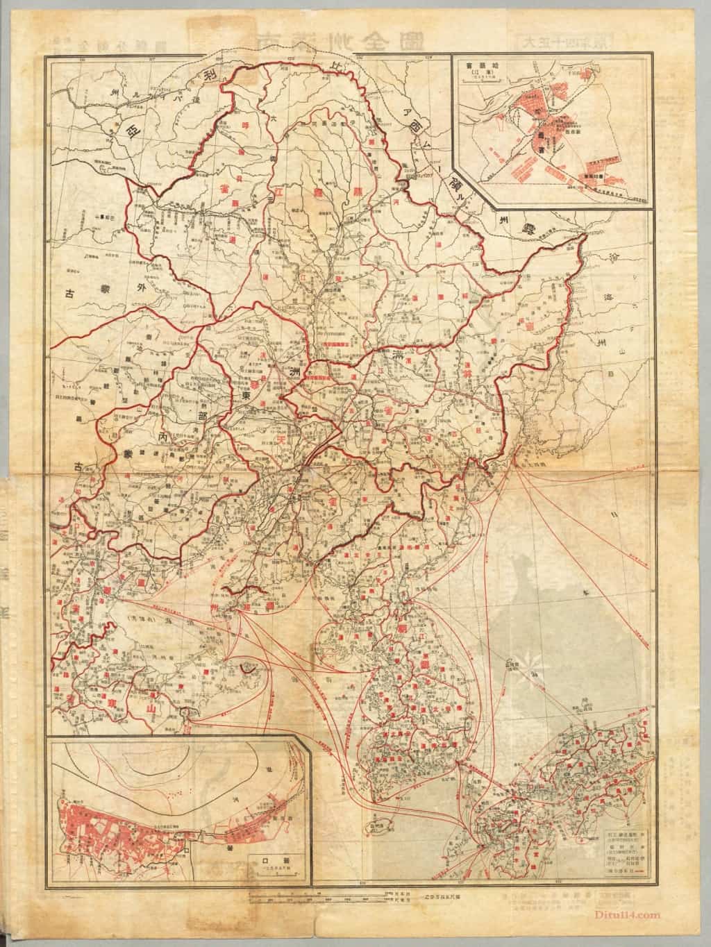 1925年日本最新详秘金刺分县图-地图114网