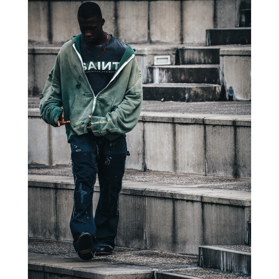 Saint Mxxxxxx (セントマイケル) HOODIE DBL-FC ZIP GREEN SM-YS1-0000