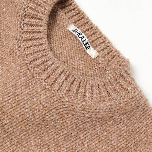 CAMEL WOOL MIX KNIT P/O (A20AP02CW) | AURALEE / トップス (MEN