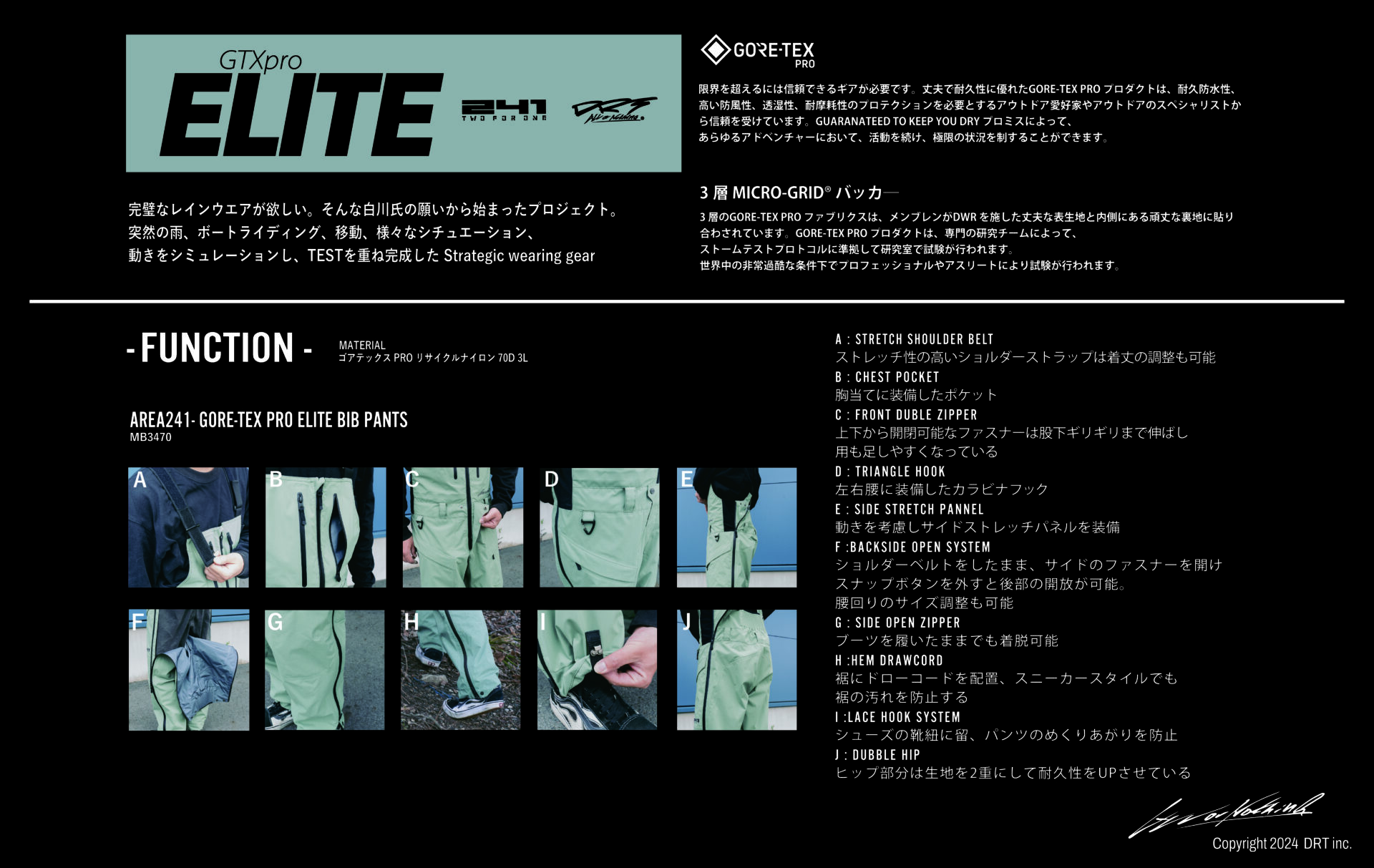 GORE-TEX PRO -ELITE- BIB PANTS | DRT inc.