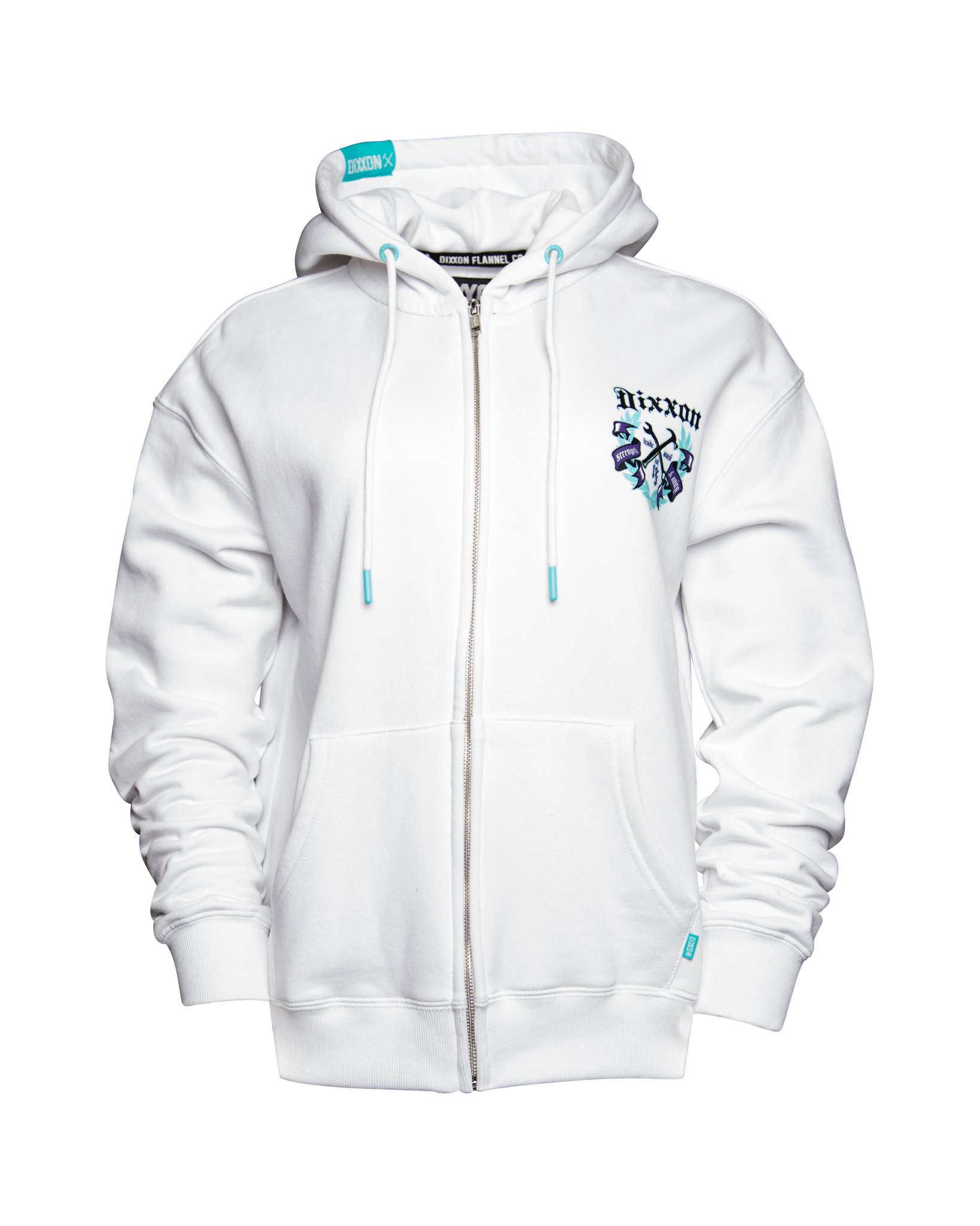 Women's Purple Award Crest Zip Up - White Hoodie | Dixxon