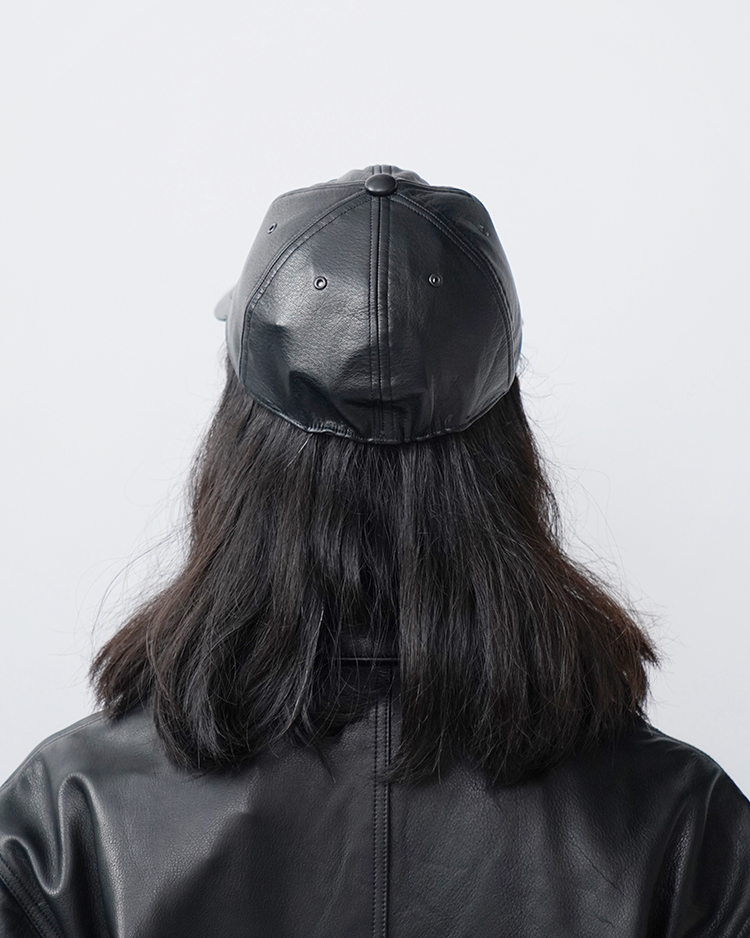Leather Long Bill Cap / BLACK | PHIGVEL(フィグベル) | HAT/CAP