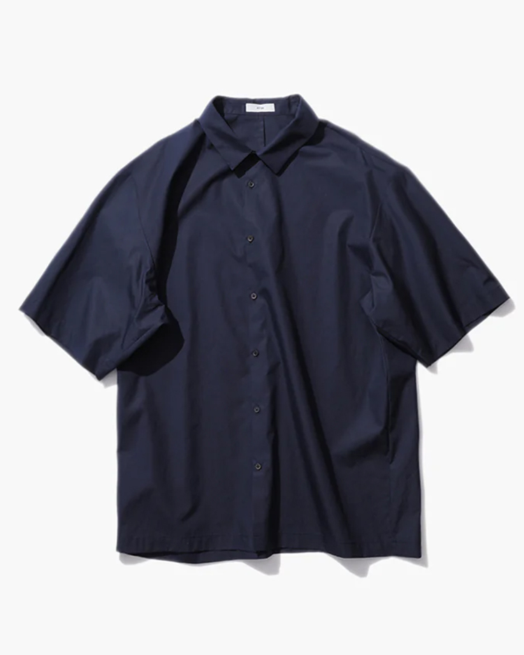 SUVIN BROAD SHORT SLEEVE SHIRT / NAVY | ATON (MEN)(エイトン
