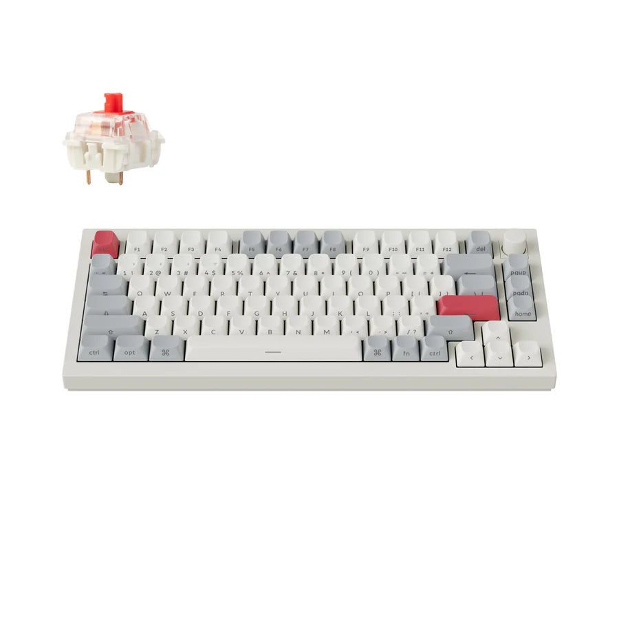 Keychron Q1 Max Side-Printed Keycaps Keyboard (White) (Gateron Red