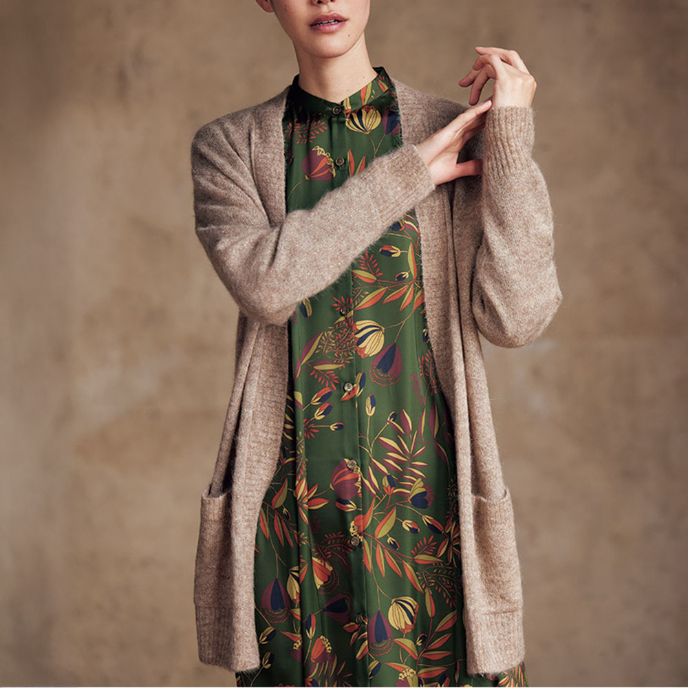 イタリア糸 アルパカ混 ロングカーディガン 通販 - ディノス