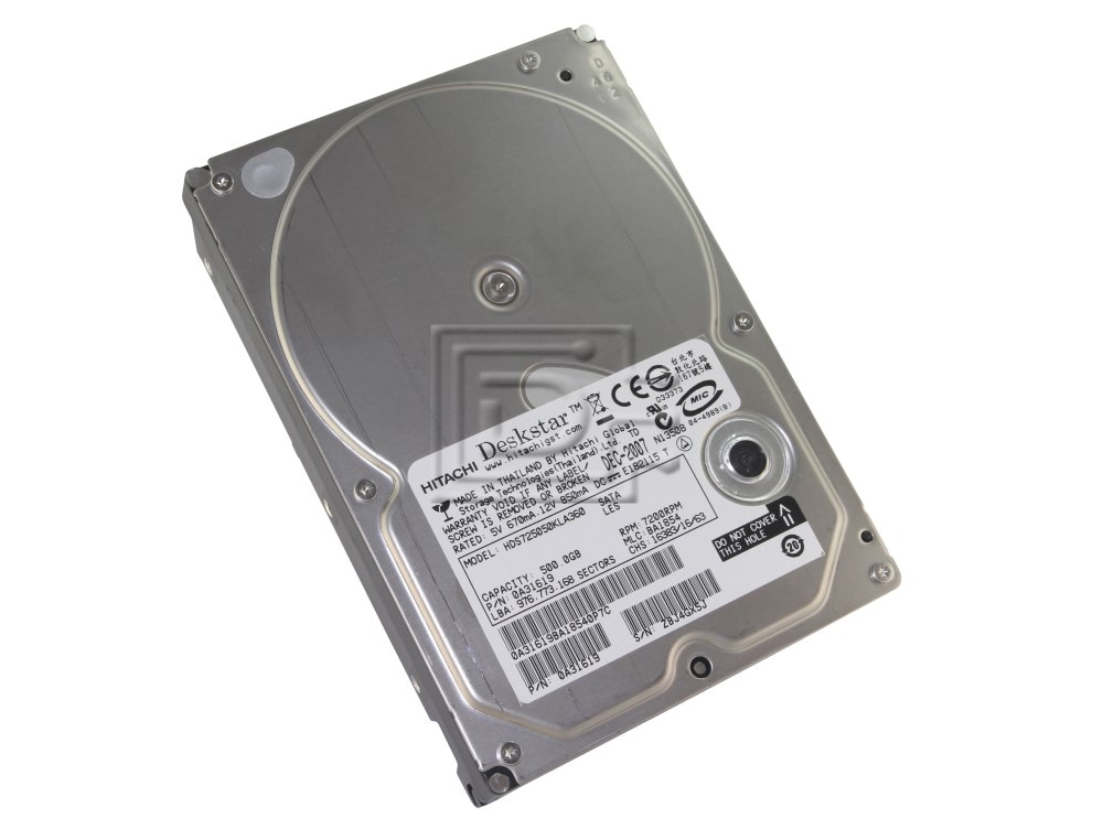 Hitachi Deskstar E7K500 0A31619 / HDS725050KLA360 500GB 7.2K 3.5