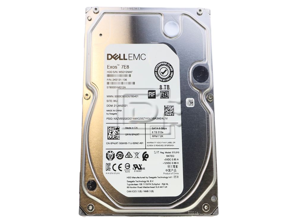 Dell Enterprise 0F4JXT / Seagate ST8000NM012A 8TB 3.5