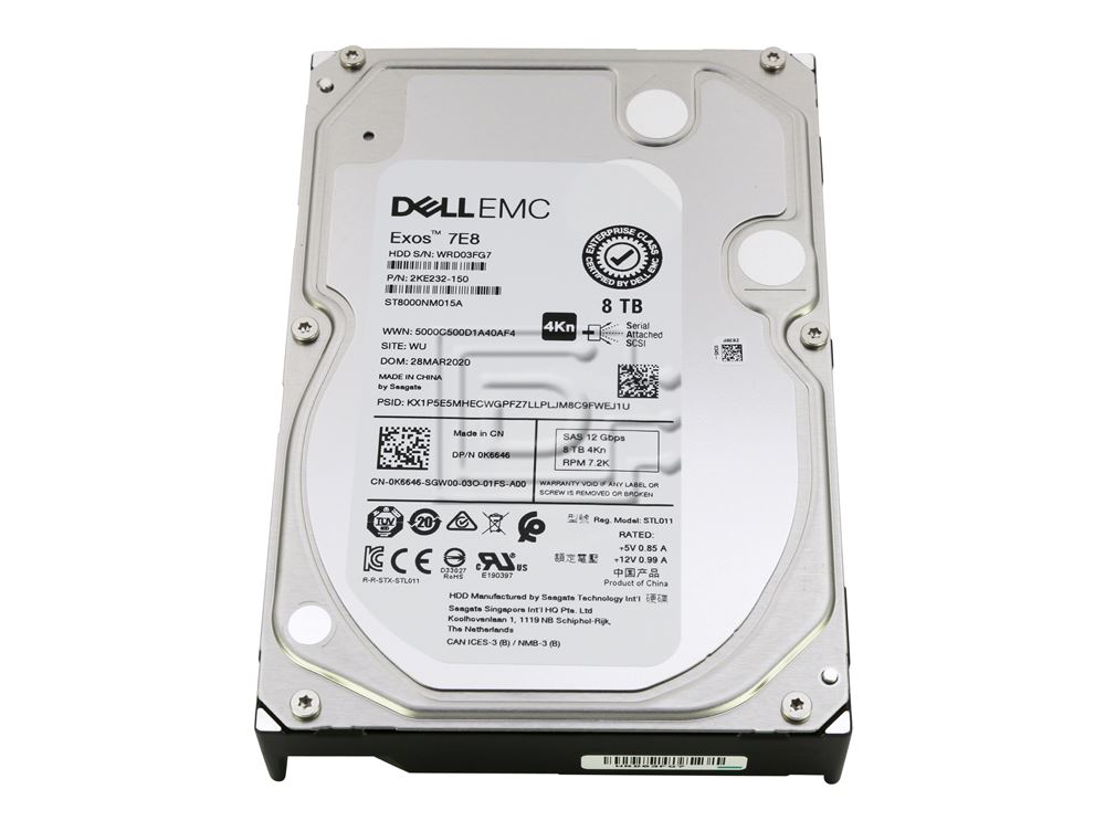 Dell K6646 / Seagate Exos 7E8 ST8000NM015A 8TB LFF / Large Form