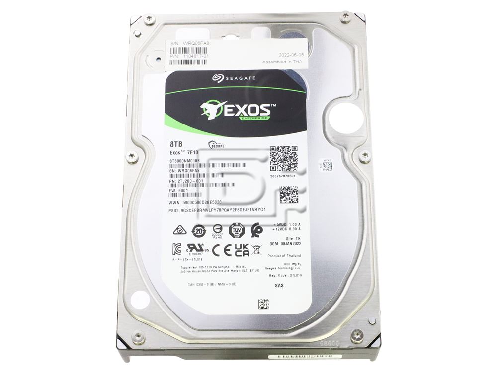 Seagate Exos 7E10 ST8000NM018B 8TB 3.5in LFF 12Gbps 7.2K RPM 512e