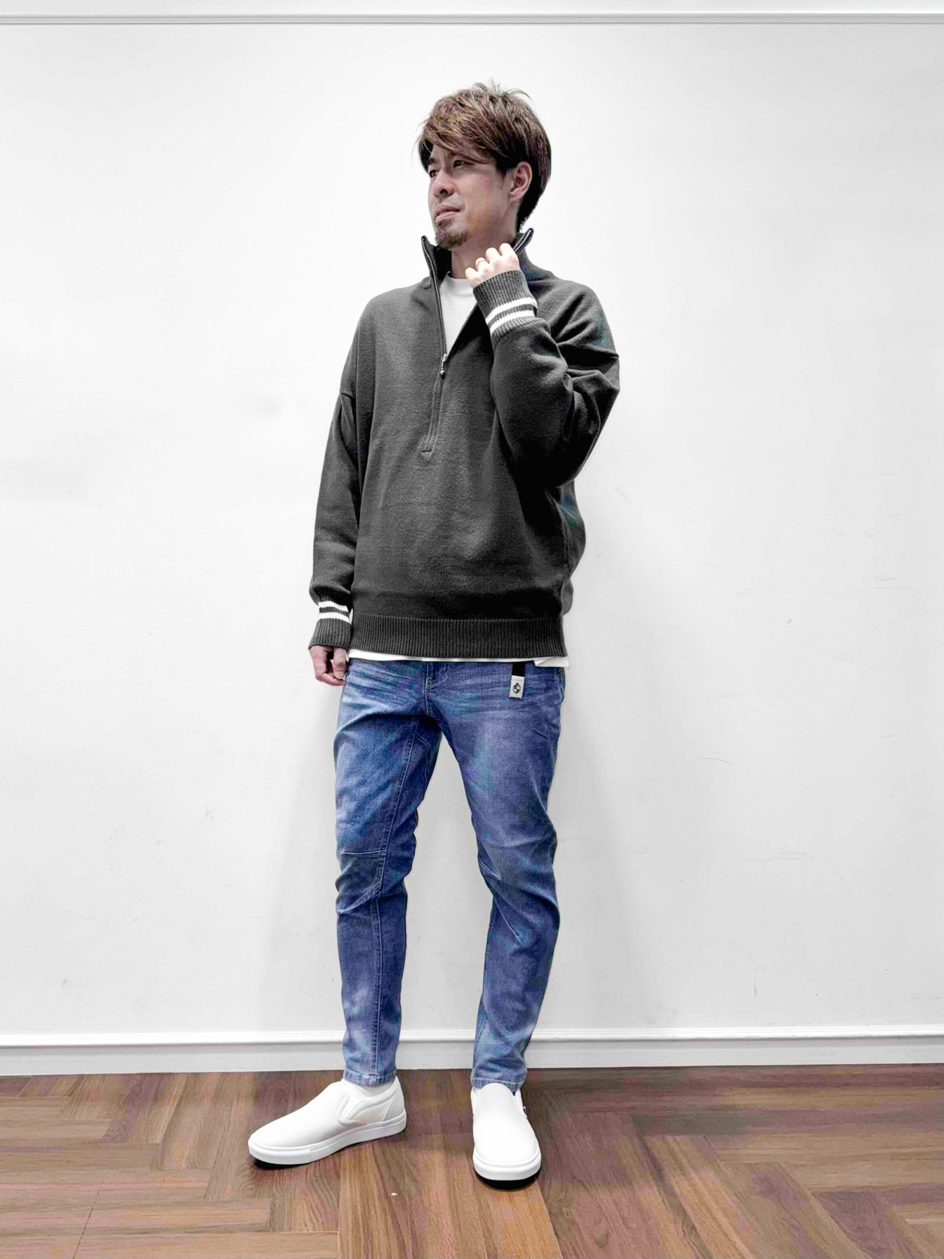 KNIT】ハーフジップニットコーデ【DENIM】 – The DUFFER of St.GEORGE