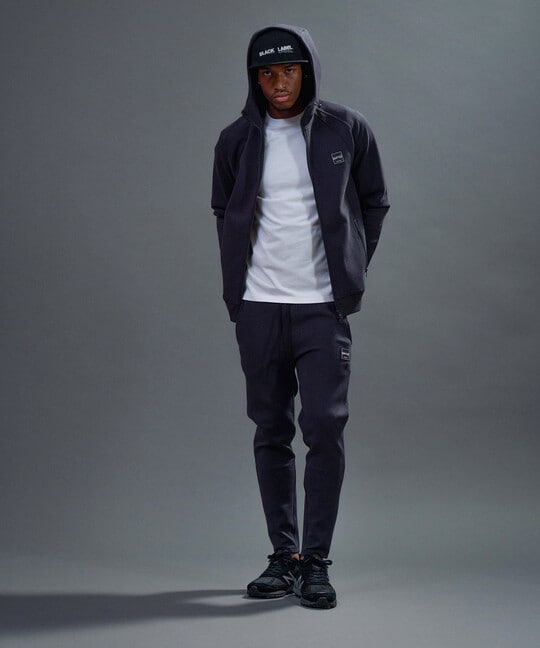 BLACK LABEL〕：セットアップ ダンボールニット ジップパーカー ｜The