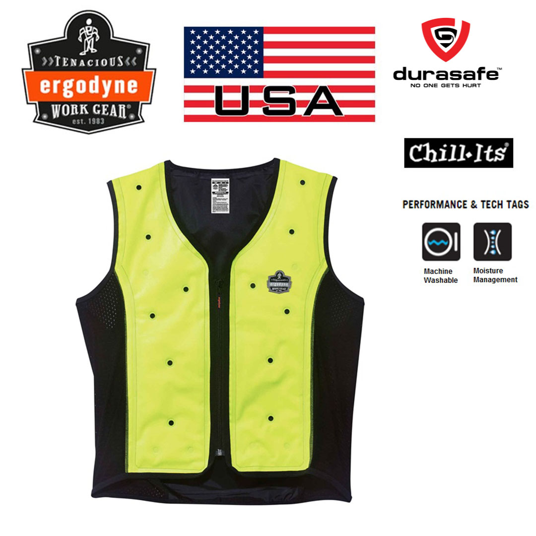 ERGODYNE Chill-Its® 6685 Dry Evaporative Cooling Vest Lime