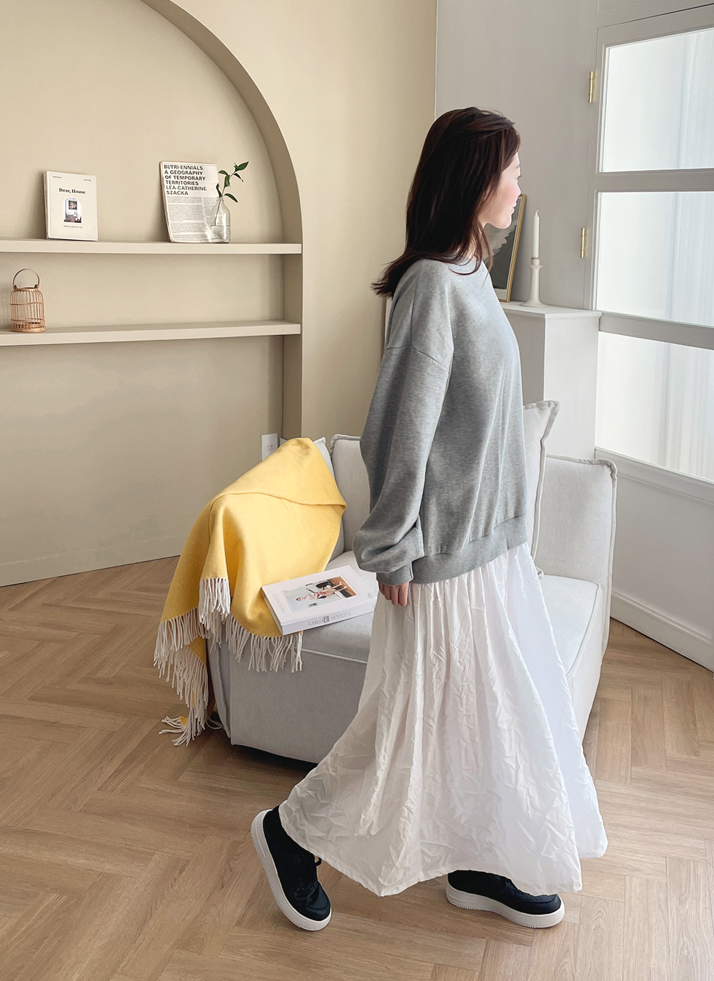 YELLO ホワイト ミュール レースアップ YELLO ホワイト ミュール