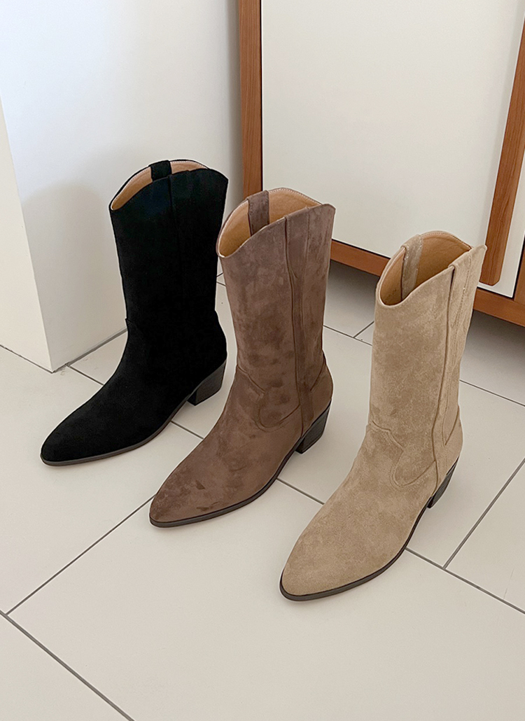 スエード調ウエスタンブーツ | レディースファッション通販 - DHOLIC