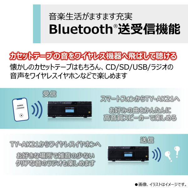 e-TREND｜東芝 TY-AK21(K) [AUREXハイレゾ対応SD/USB/CDラジカセ