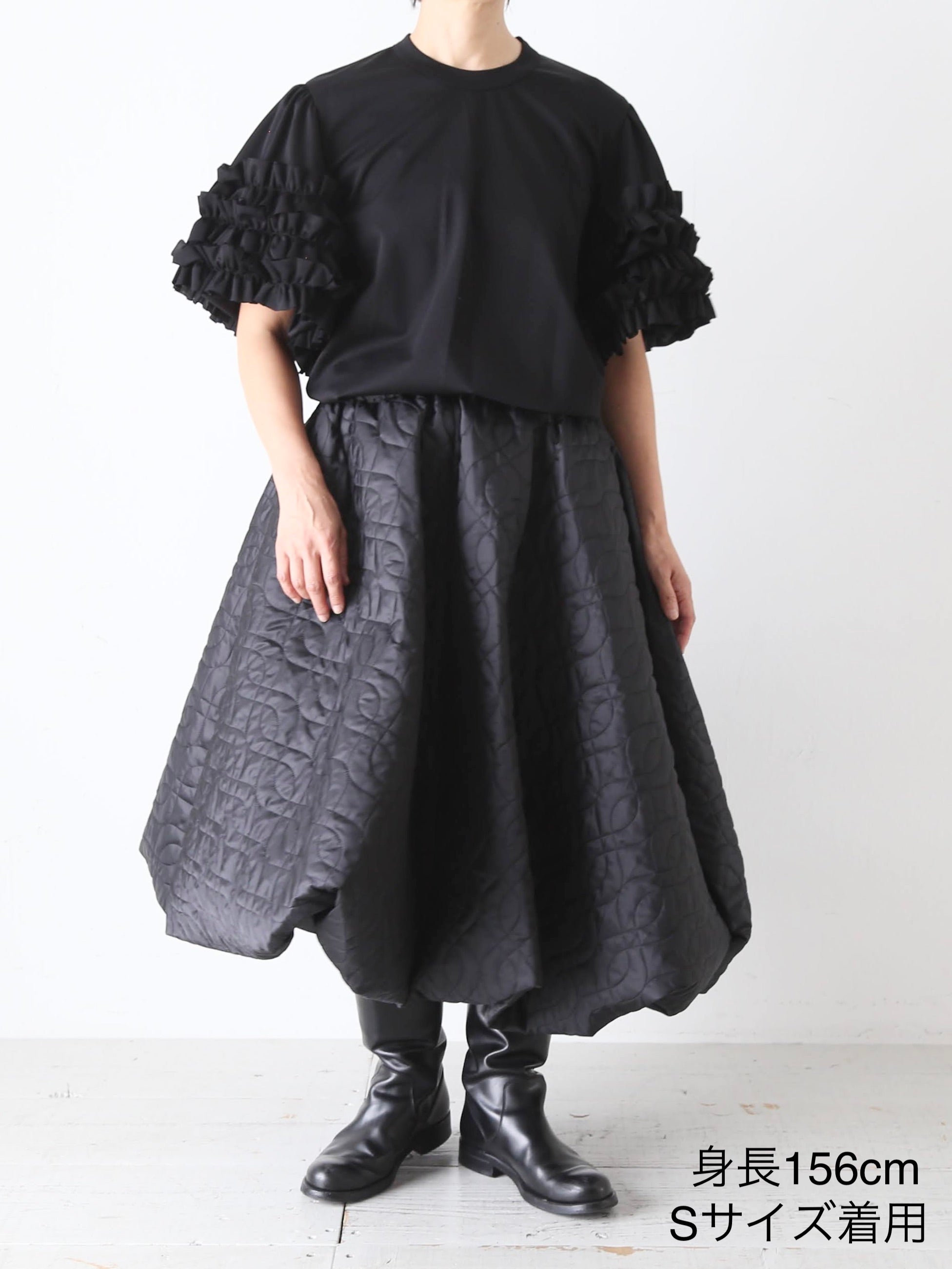 noir kei ninomiya 綿ポンチTシャツ(フリル袖) [3P-T013-051] – CREER