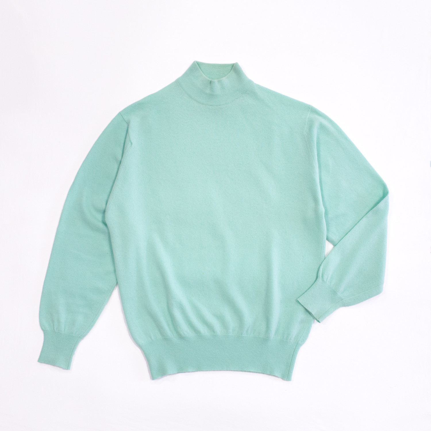 美しいバランタイン・カシミヤハイネックセーター・ミントグリーン