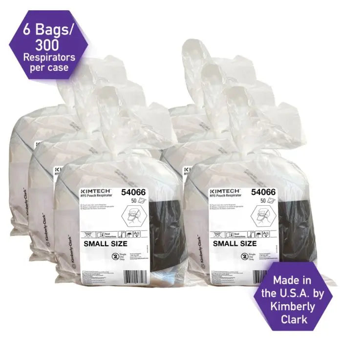 Kimberly-Clark Kimtech 54066 N95 Pouch Respirator, White, Small