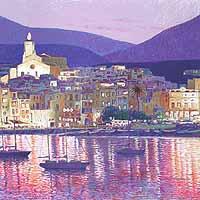 パステル画「くつろぎの時間」フランシスコ・ボッシュ 原画 希少