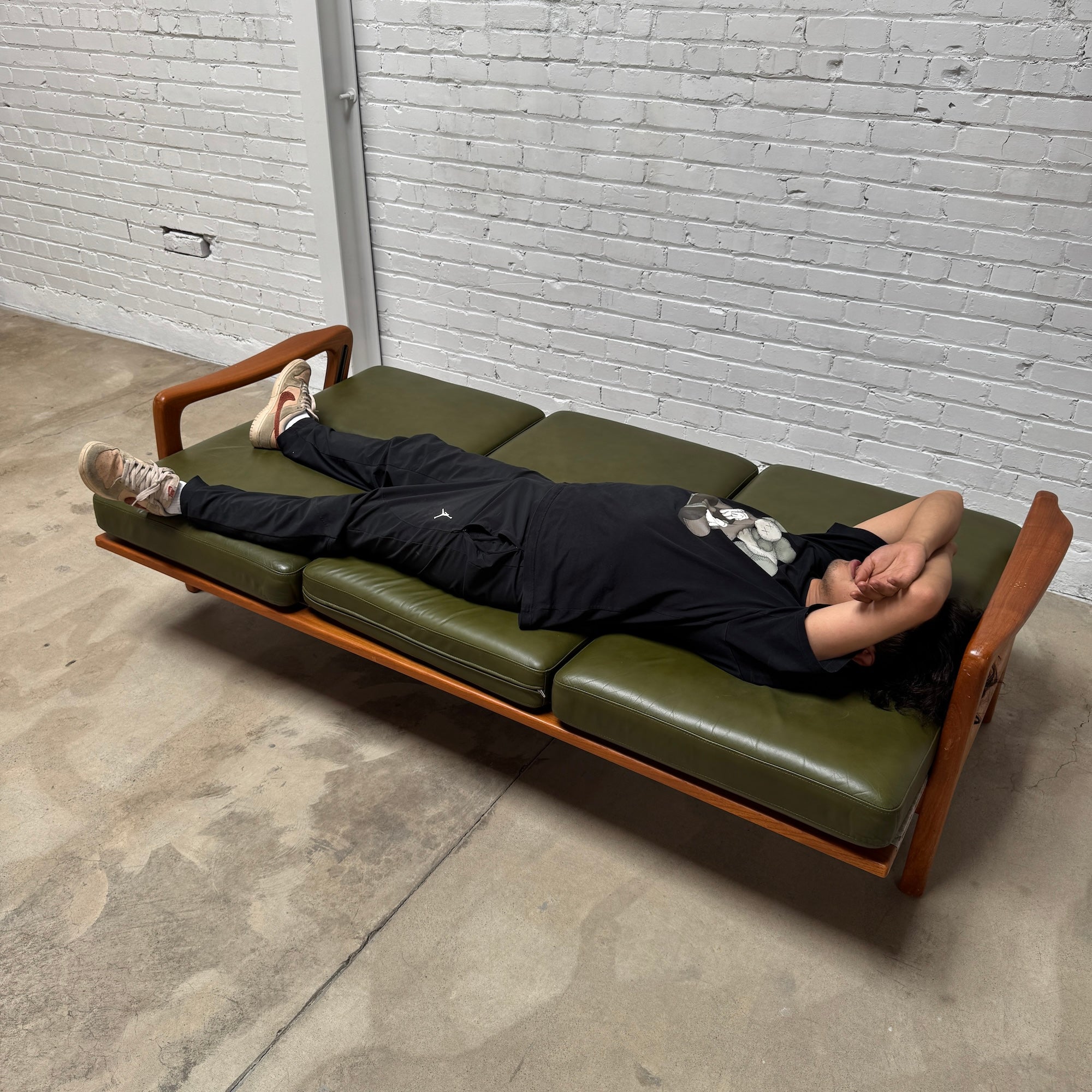 Danish Modern Juul Kristensen Teak Convertible Sleeper Sofa