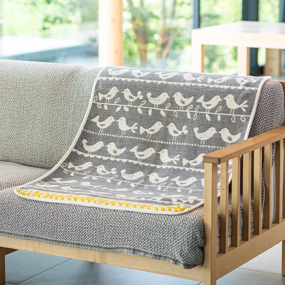 KLIPPAN/クリッパン シュニールコットン ミニブランケット バーズ