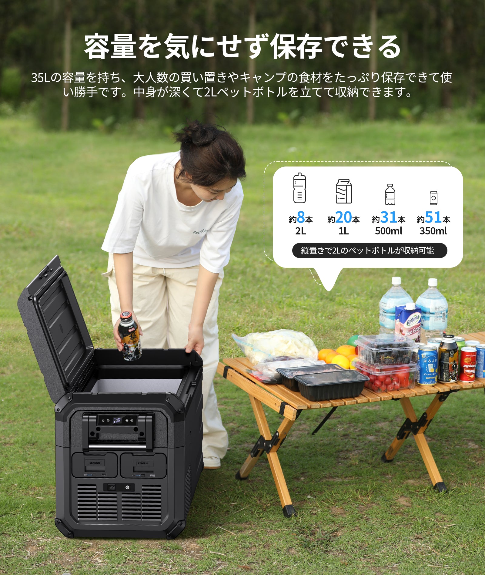 EENOURポータブル冷蔵庫D35 35L