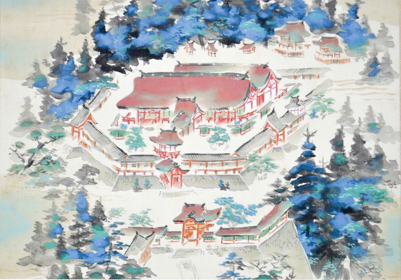 池田遥邨画幅「石清水八幡宮」 - えびな書店オンラインギャラリー