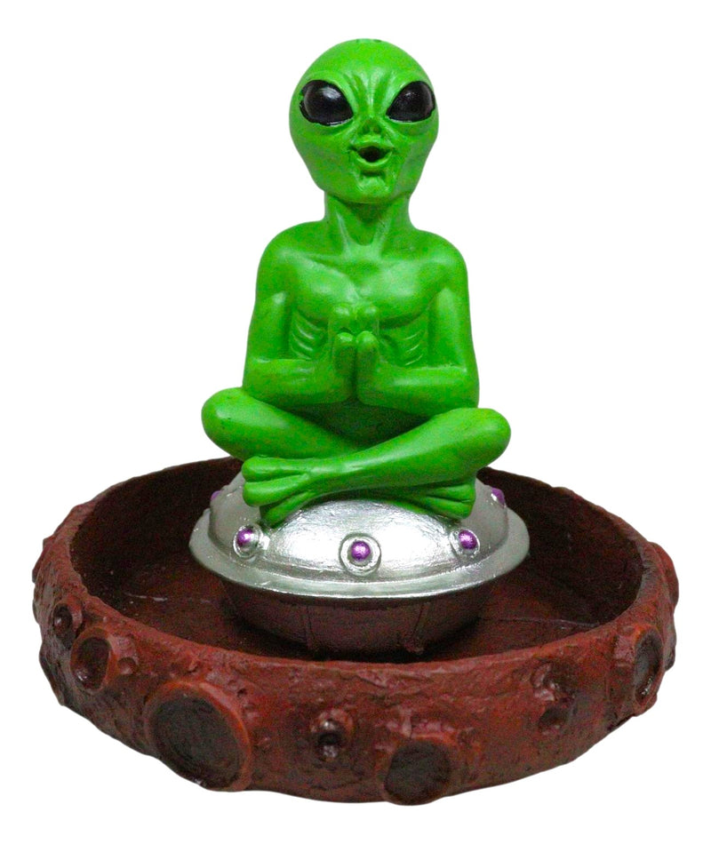 UFO Green Alien In Spaceship Saucer Moon Crater Backflow Incense