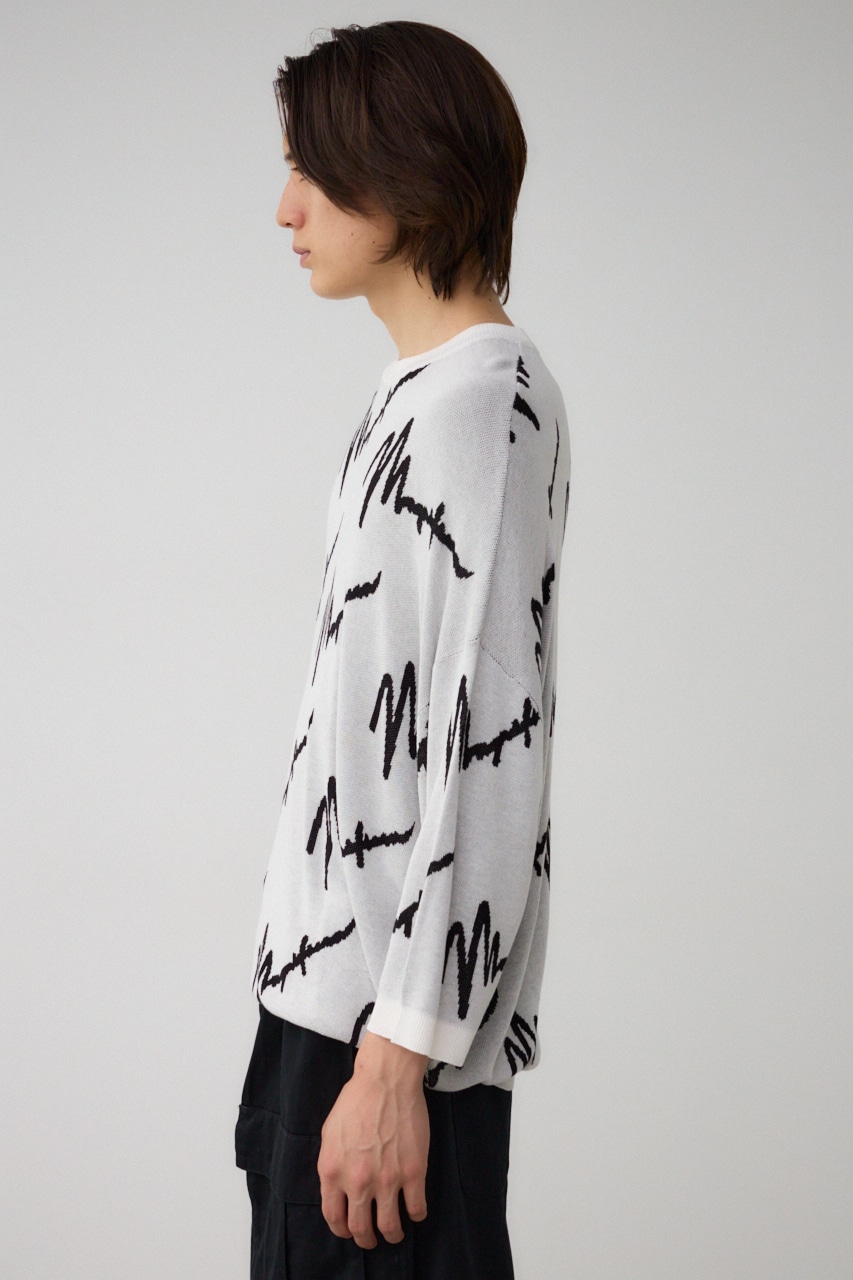 AZUL BY MOUSSY | ロゴ総柄7分袖ニット (ニット ) |SHEL'TTER WEBSTORE