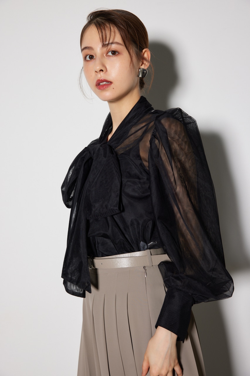rienda | チュールボウタイネックトップス (シャツ・ブラウス ) |SHEL