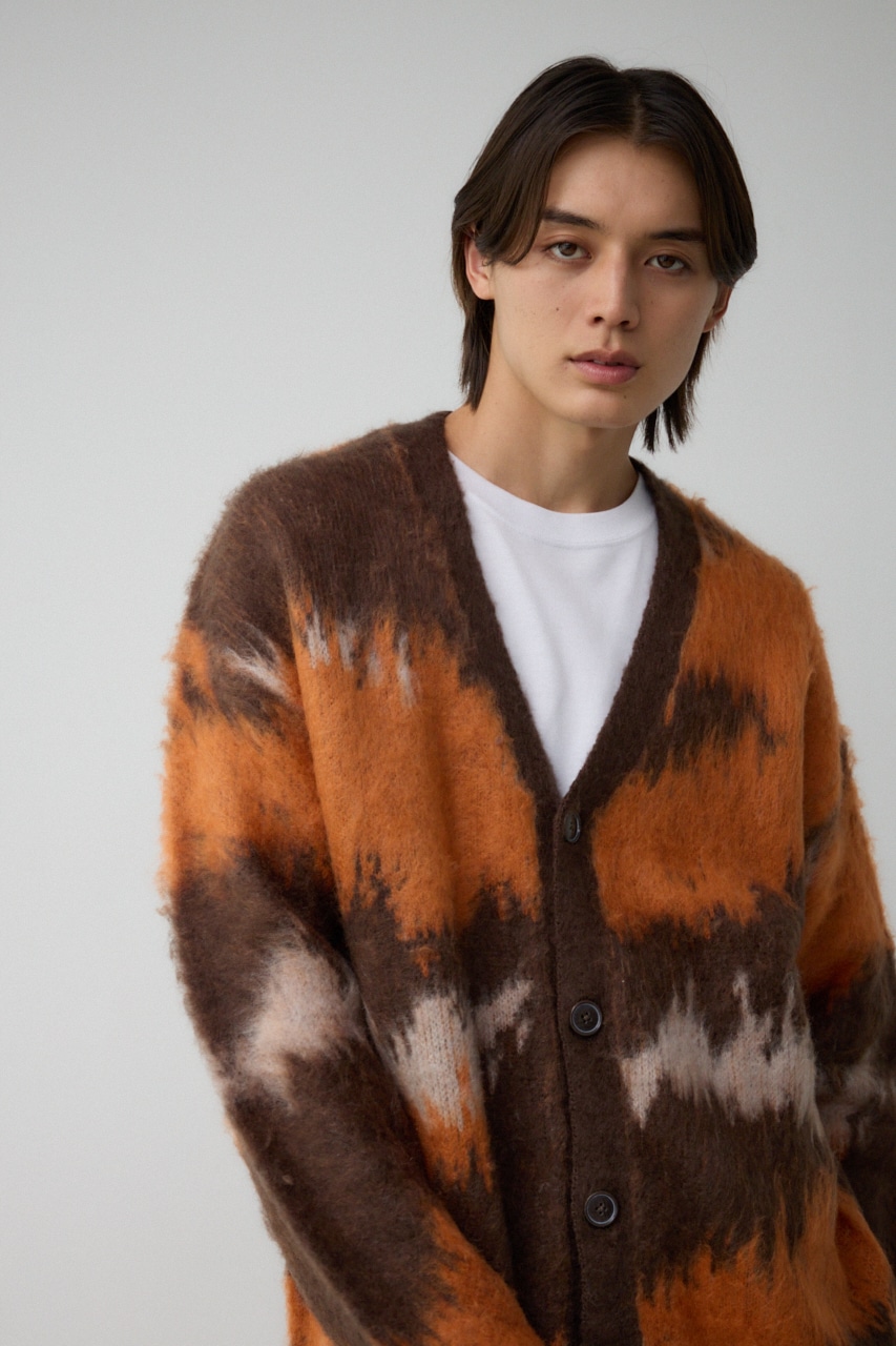 AZUL BY MOUSSY | 総柄モヘアライクカーディガン (カーディガン