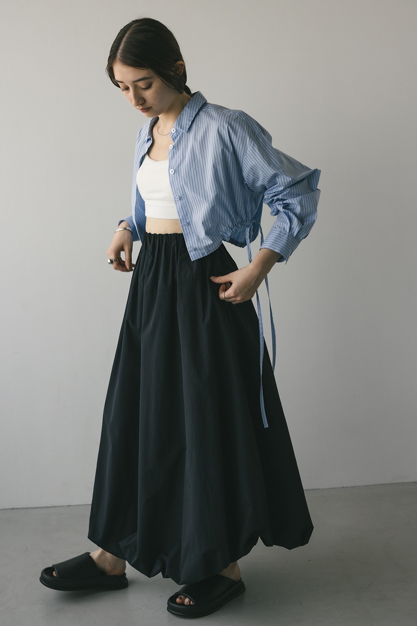 STYLEMIXER | ヘムギャザーショートシャツ (シャツ・ブラウス ) |SHEL