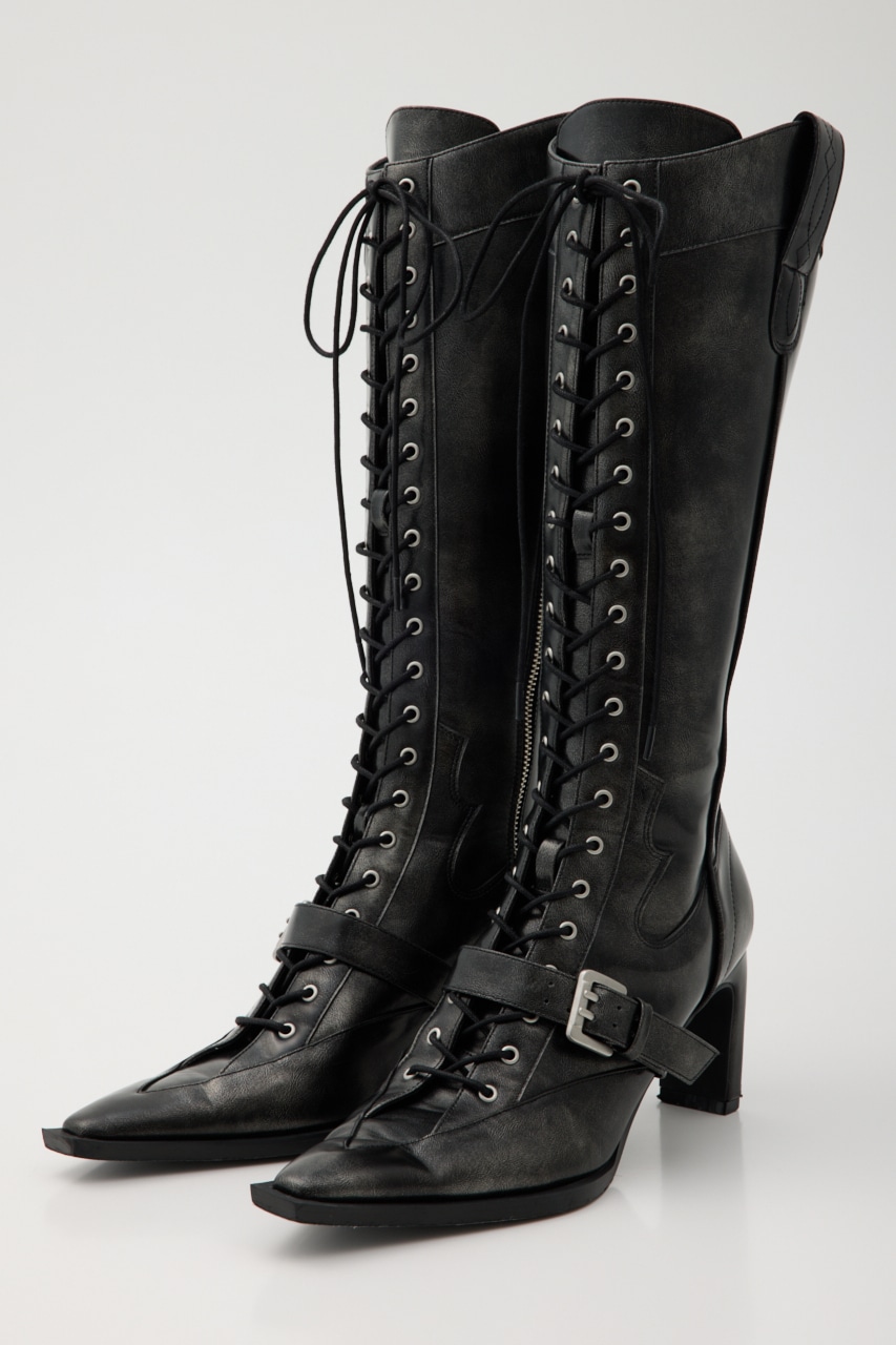 SLY | 【LIMITED ITEM】POINTED LACE UP WESTERN ブーツ (ブーツ