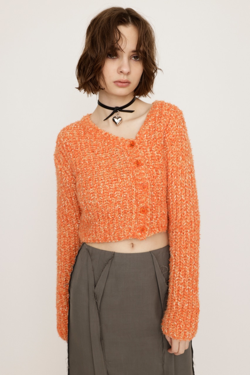 SLY | TAPE YARN SLANT NECK カーディガン (ニット ) |SHEL'TTER WEBSTORE