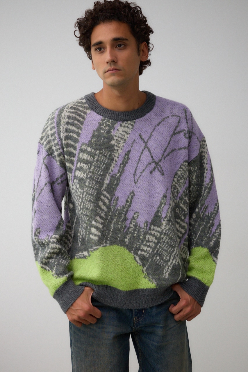 AZUL BY MOUSSY | ビッグシテイージャガードニット (ニット ) |SHEL