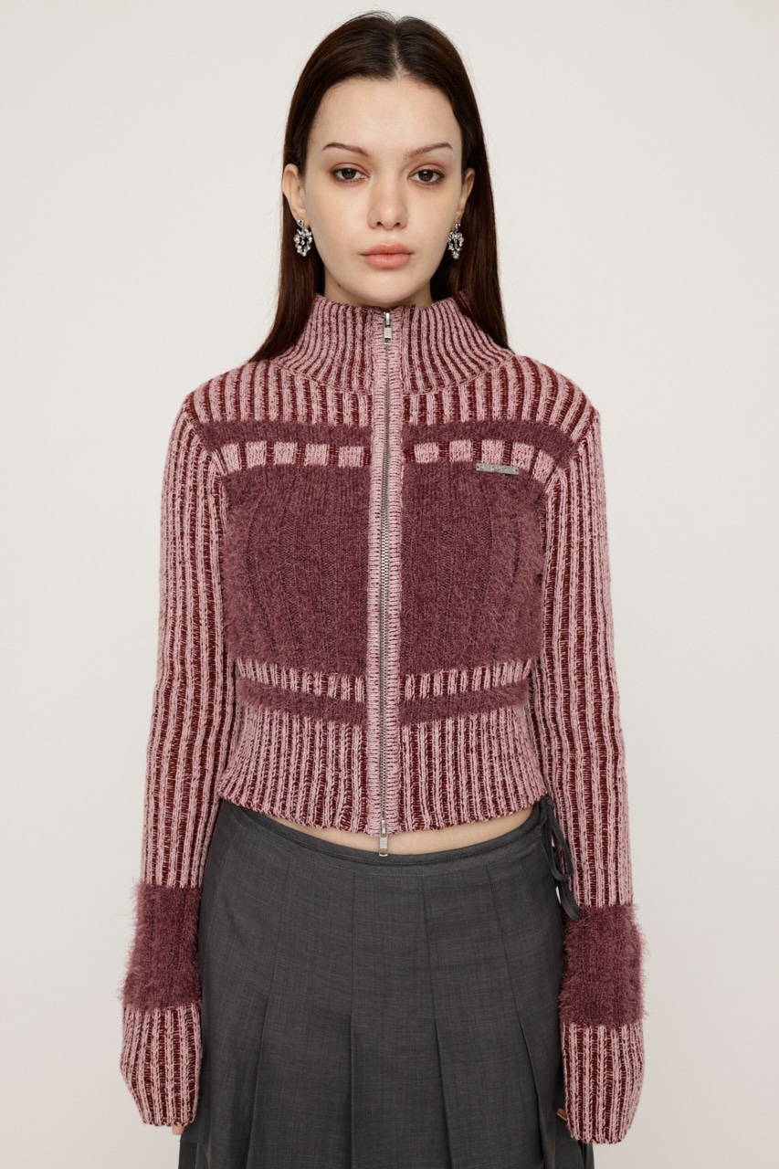 SLY | SHAGGY MIX ZIP UP KNIT トップス (ニット ) |SHEL'TTER WEBSTORE