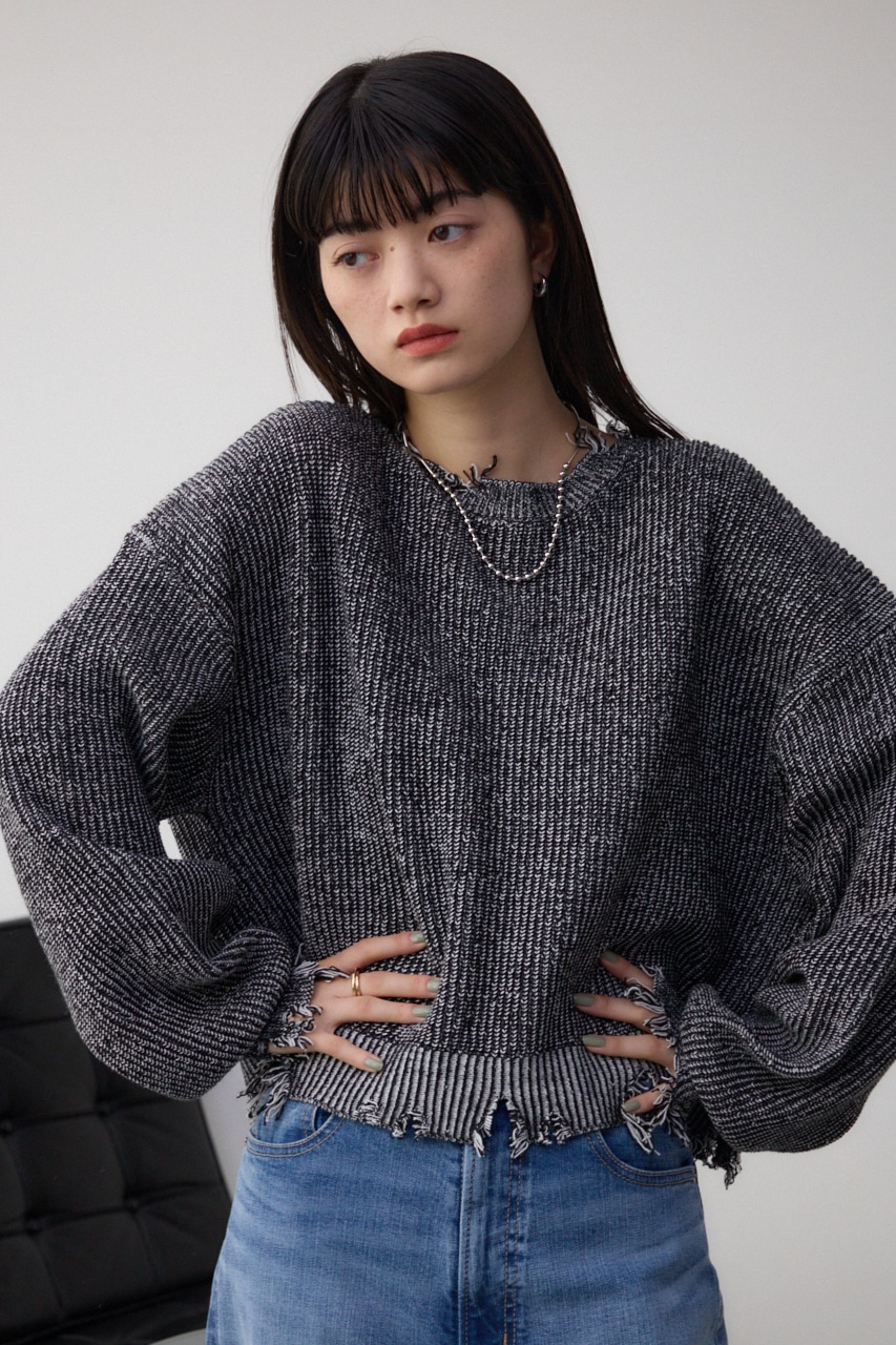 AZUL BY MOUSSY | ダメージニットトップス (ニット ) |SHEL'TTER WEBSTORE