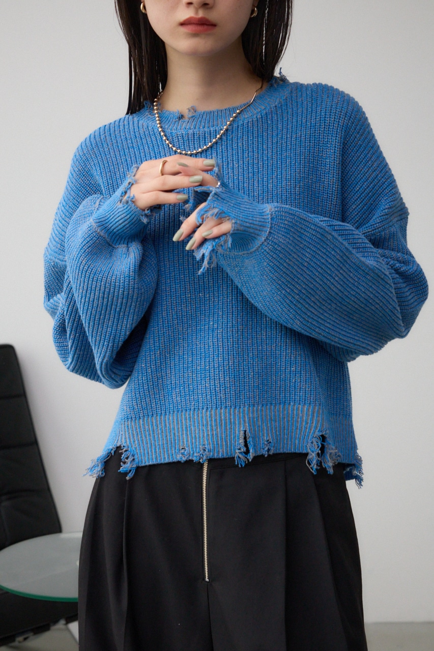 AZUL BY MOUSSY | ダメージニットトップス (ニット ) |SHEL'TTER WEBSTORE