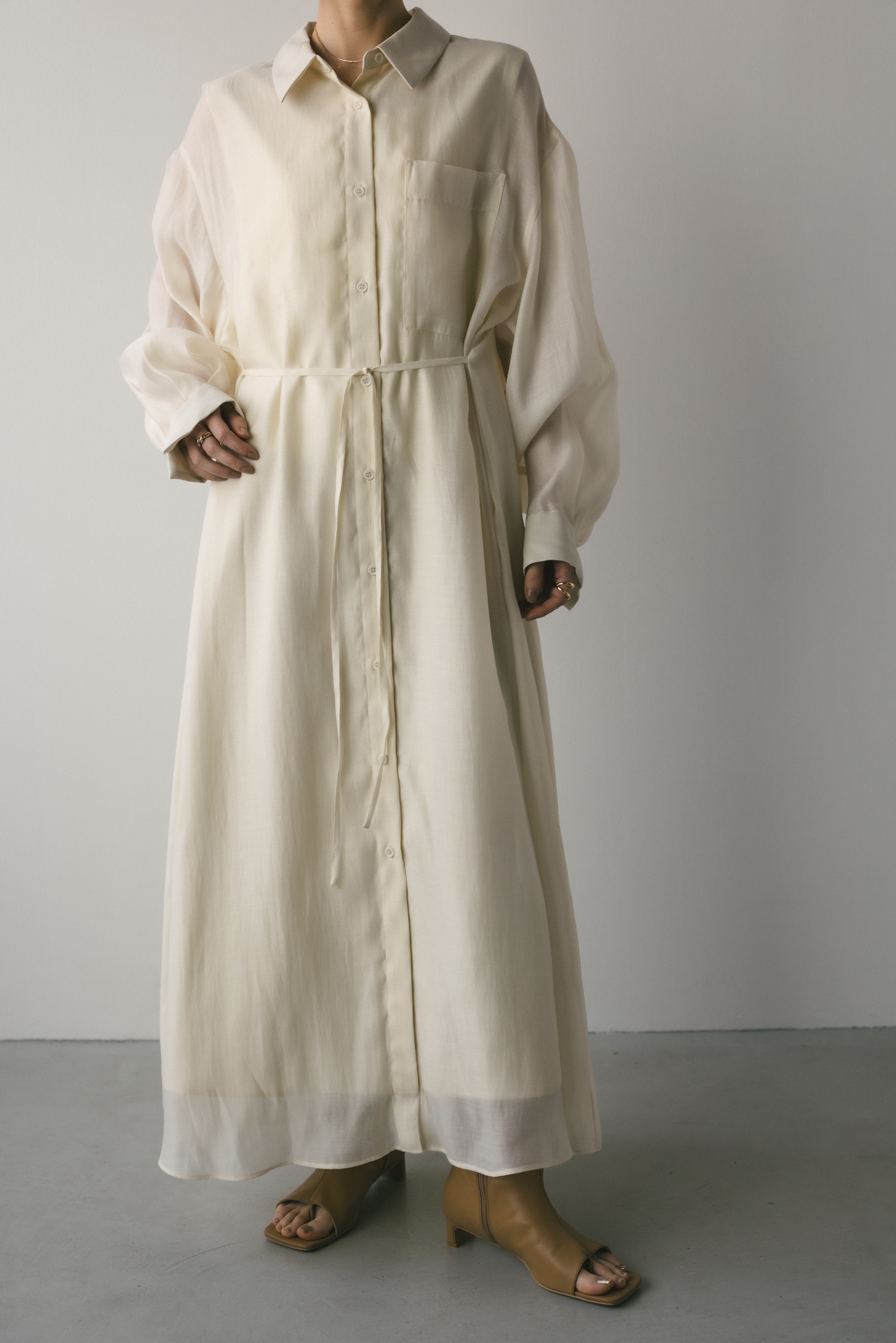 STYLEMIXER | シアーレイヤーシャツワンピース (ワンピース(ロング