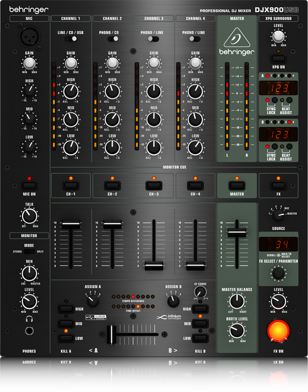 DJX900USB PRO MIXER - 製品一覧 - ベリンガー公式ホームページ